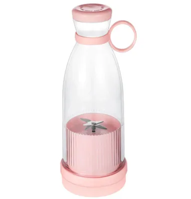 Hot Selling Portable Household Juicer Blender, Stainless Steel Blades, 350ml Plastic Cup, USB Rechargeable