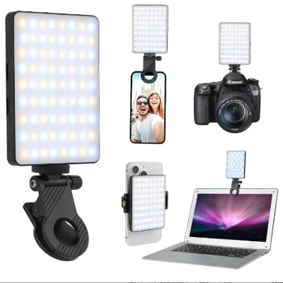 Rechargeable Portable Clip on LED Fill Light Selfie Flash Lamp with Phone Display Stand