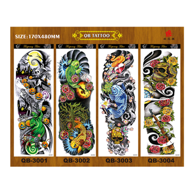Eco-friendly Colorful Black Full Arm Sleeve Tattoo Sticker Tattoo Designs for Men Women