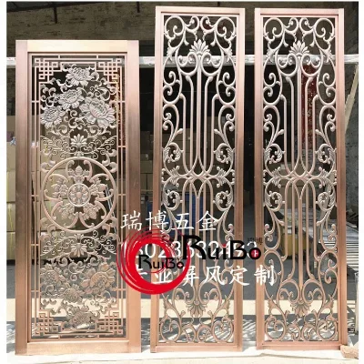 Customized Design Solid Aluminum Carving Antique Copper Screens & Room Dividers
