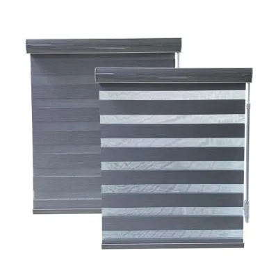 Cordless Manual Canada Roller Blinds Shades Wand Control Fabric Double zebra Blinds for Kids Room(height Less Than 1.8m)