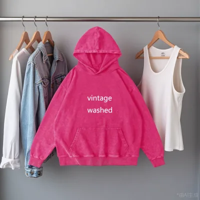 Premium Cotton Acid Wash Hoodie Custom Logo Option