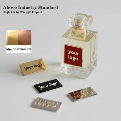 Metallic Sticker Labels Aluminum Plate Perfume Label Packing Stickers Etiqueta Para Perfume Self Adhesive Metallic Labels