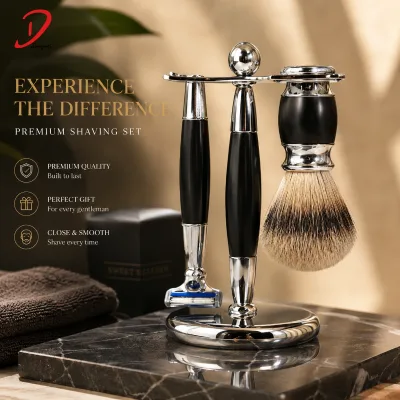 High Quality Metal Handle Material Shaving razor and Brush Stand