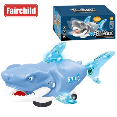 Battery Operated Plastic Music Light Robot Shark Intelligent Kids Toy