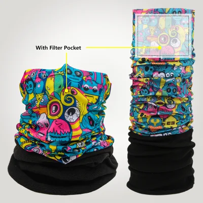 Neck Gaiter Filter Bandana Reduce Pollution Headwear Head Wrap Multifunctional Head Scarf Polyester Outdoor