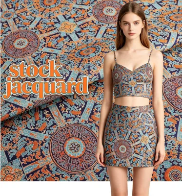 Hot Sale Polyester Jacquard Fabric Chinese Style Floral Jacquard Fabrics for Outerwear