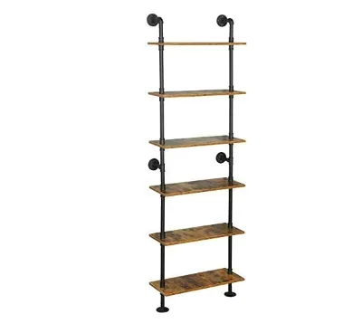 Retro Metal Shelf Storage Wood Shelf Wall Mounted Toilet Paper Holder with Shelf