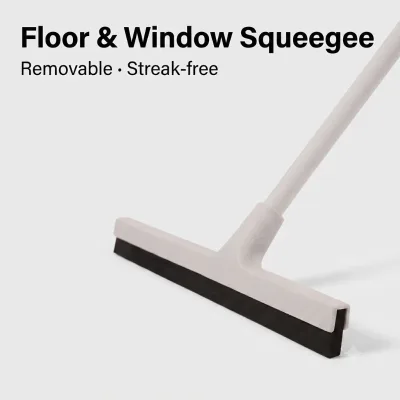 Floor Squeegee with Soft TPR Rubber Head 30cm Wide Iron Handle for Professional Household Glass and Floor Cleaning