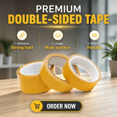 Flexible PVC Double Sided Tape Excellent Adhesion on Plastic, Metal, Wood & Glass Easy Die Cutting