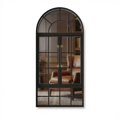 French Style 6063-T6 Aluminum Alloy Casement Window Double Pane Tempered Clear Glass for Project