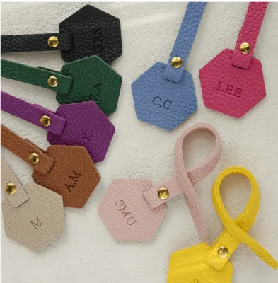 Vegan PU Leather Hexagon Shape  Bag Charm Handmade Gift for  Purse AccessoriesSuitable for Handbags Luggage Tags
