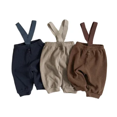 2025 Spring Infant Waffle Suspenders for Boys and Girls PP Pants High Quality Baby Pants Leggings