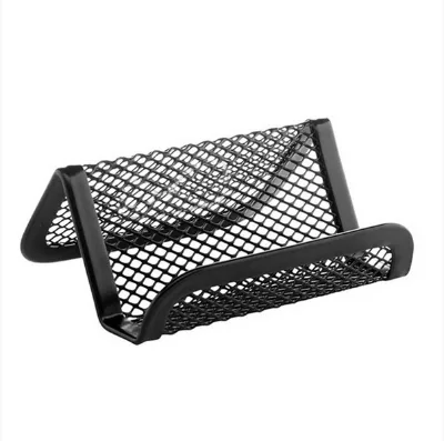 Factory Cheap Metal Mesh Portable Business Card Holder Stable Display Stand Durable Office Organizer for Business Card Storage