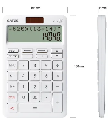 Two Line Display Solar Electronic Calculator 12 Digits
