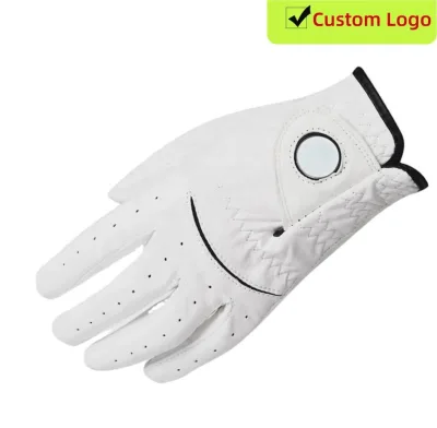 High Quality Cabretta Golf Glove with Removeable Custom logo Ball Marker