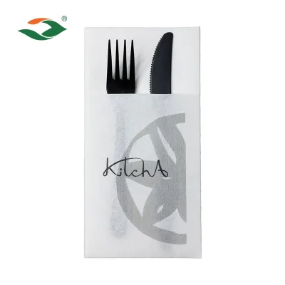 Custom Printed Lint-Free Linen Texture Napkin with Various Folding for 5-Star Hotel