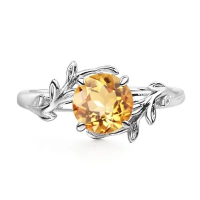 925 Sterling Silver Natural Citrine Ring Wholesale Custom Logo Engraving Factory Direct for Wholesalers Retailers