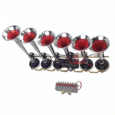 12V/24V Free air Melody Car Horn with 8 Button Switch Box Fit for Lorries,Trucks and Boats