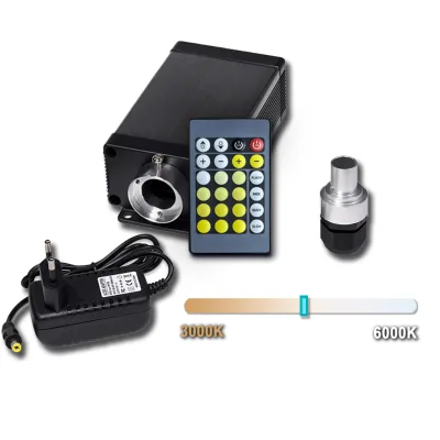Color Temperature Changeable 10W Dimmable LED Fiber Optic Light Engine 3000K-6000K Aluminum Remote Control Starry Ceiling
