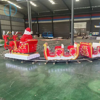 Fun Fair Carousel Kids Luna Amusement Park Small Electric Christmas Kids Santa Track Train Ride for Sale