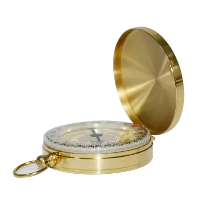 Wholesale Waterproof Luminous Copper Compass Mini for Flip Compass Portable Camping Outdoor Use