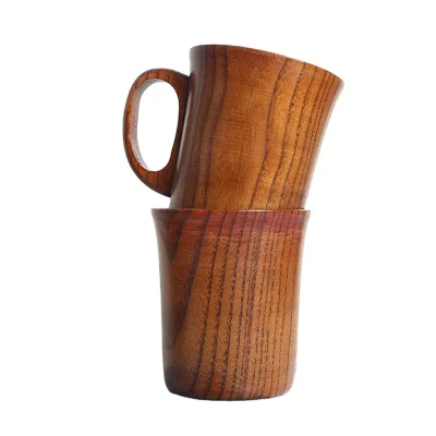 Wholesale Solid Wood Coffee Cup Eco Friendly Drink Cup Bamboo Wooden Coffee Mug