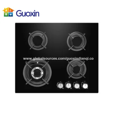 Black Tempered Glass Built in 4 Burner Folding Gas Stove Wholesale Price