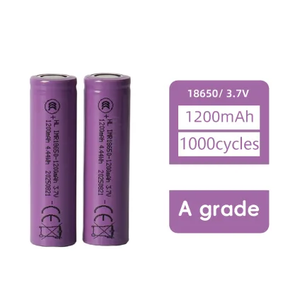 Hongli 18650 1200mAh 3.7V Rechargeable Cylindrical Lithium Ion Battery Cell LiCoO2 Cathode 1000-Cycle Low Price