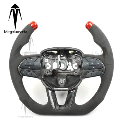 Personal Customize Universal Modified Carbon Fiber Leather Suede alcantara Car Steering Wheel Fit for Dodge