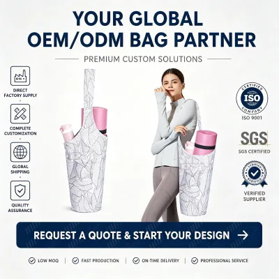 Fashionable Women's Yoga Mat Bag 30-40L Polyester Large Zipper Pockets Adjustable Shoulder Straps for Gyms Studios Beach Fitness