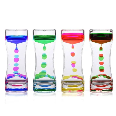 Modern Acrylic Drip Hourglass Sensory Toy for Relaxation Decoration Christmas Floating Color Lava Lamp Timer with Custom Design
