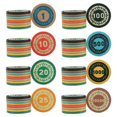Ascona Poker Chips 1000 of Ceramic Poker Chip with Free Design and Free Samples Professional Factory Supply for Casino Game