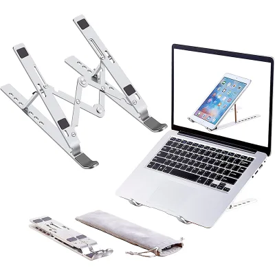 New Arrival Simple Design Aluminum Alloy + Silica Gel Folding Rack Notebook Computer Holder Laptop Stands or Holder Phone