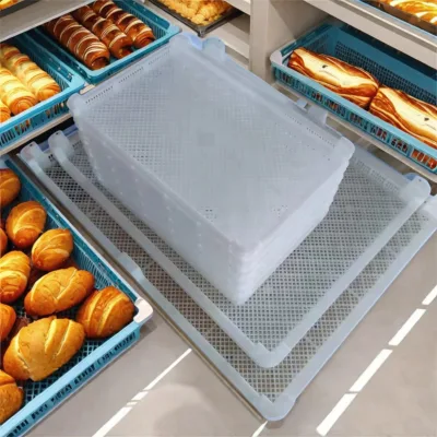 Recyclable Plastic Fruit Drying Rack and Drip Tray Mesh Style Gummy Dryer Crates Storage Basket Design