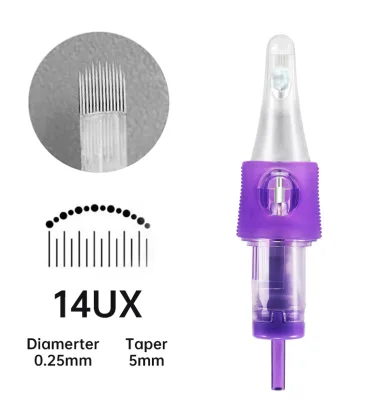 Professional 14UX Cartridge Needles with Sponge Higher Lower Layout Universal Tattoo Needles for PMU
