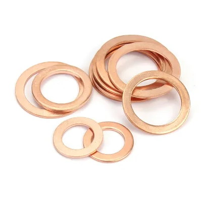 Flat Washers Sealing Rings Copper Flat Brass-plated Washers Set 4mm 5mm 6mm 8mm 10mm 12mm 14mm