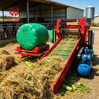 Low Energy Consumption Intelligent Operation Cattle Sheep Fodder Silage Baler Wrapper