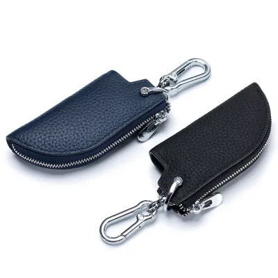 Customize Vintage Universal Style Competitive Price Pu Leather Car Key case Pouch Bag Holder with Chip