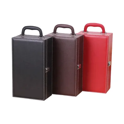 Customized Premium Wine Storage Gift Box Carrier Leather PU Wine Box for 6 Red Wine Bottles