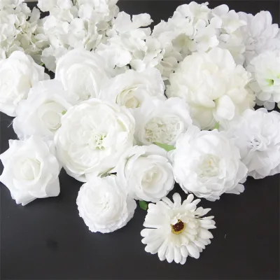 S02490 Blush Silk Flower Burgundy Daisy Heads Artificial Peony Hydrangea Flower Dahlia Rose Heads Artificial Flower Heads