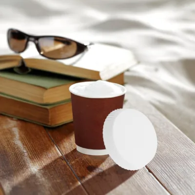 Single Double Wall 62/70/80/90 mm Kraft Paper Cup Lid No Leak Paper Lid Cover for Paper Cups