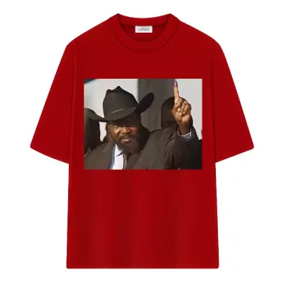 Factory Custom Printed Red Cotton Polyester Men's Neck Election Shirt Plus Size Compressed South Sudan Promotional T-Shirts