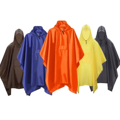Portable Foldable Waterproof Lightweight Windproof Breathable Wear Resistant Safety Environmental Hooded Rain Coat
