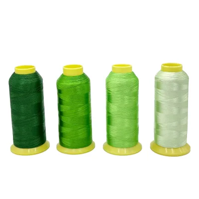 Green Polyester Embroidery Thread Dyed Filament Yarn for Embroidery, Knitting and Crochet