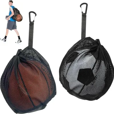 Portable Drawstring Basketball Backpack Mesh Bag Football Soccer Volleyball Storage Outdoor Sports Cycling Equipment