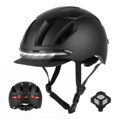 Smart Helmet with Wireless Handlebar Remote Control Gear Connected Front and Rear Led Light Turn Signal Bicycle Helmet M365 Part