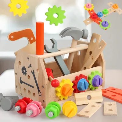 Educational Intelligence Tool Toys Intelligence Tool Toys Simulation Wooden Screw Nut Disassembly Tool Set