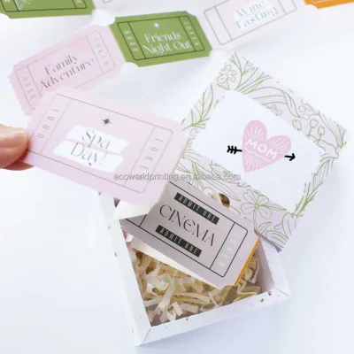 Custom Paper Printing Mothers Day Gift Intimate Sweet Cards Tear-off Love Coupons
