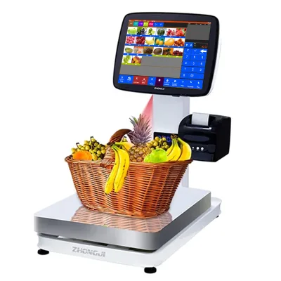 Zhongji TS4 POS Scale Built-in Thermal Inkjet Printer Windows OS Multi-Device Compatible (PC/Laptop/Tablet/Smartphone) 2-Year